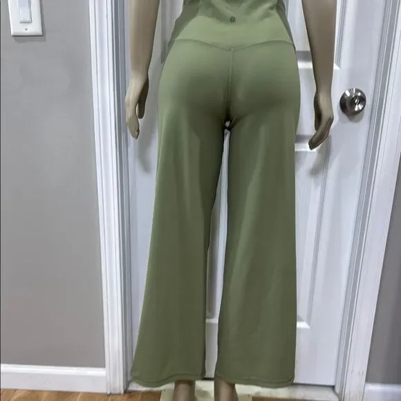 ELATION HIGH WAISTED WIDE LEG PANT OLIVE GREEN